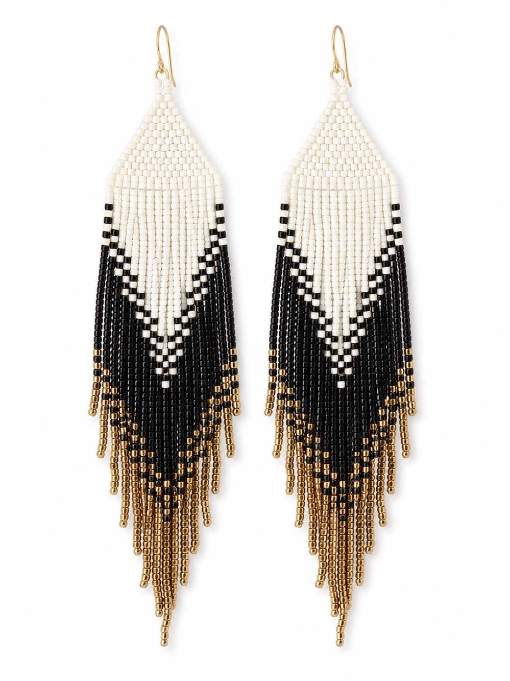 Gorgeous hand beaded drop dangle earrings